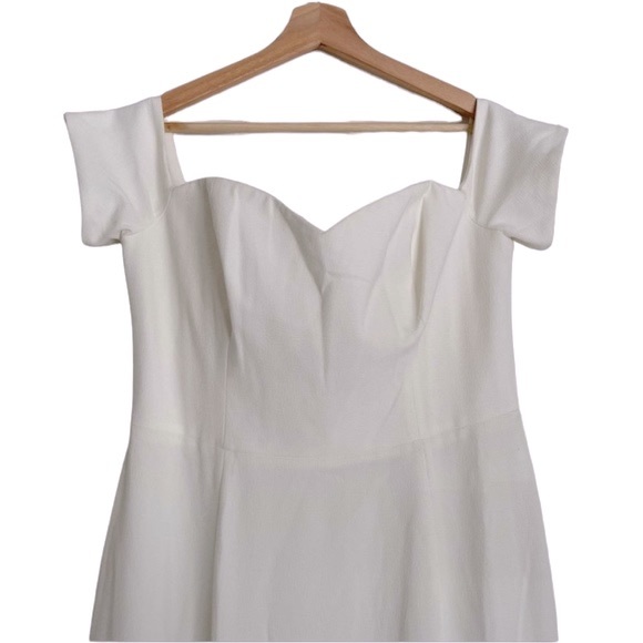 DRESS THE POPULATION Logan White Off The Shoulder Dress Gown size large - Picture 5 of 9